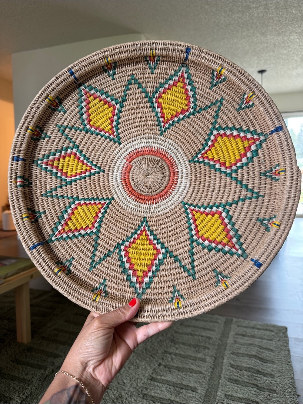 Handwoven Decorative Woven Basket Tray